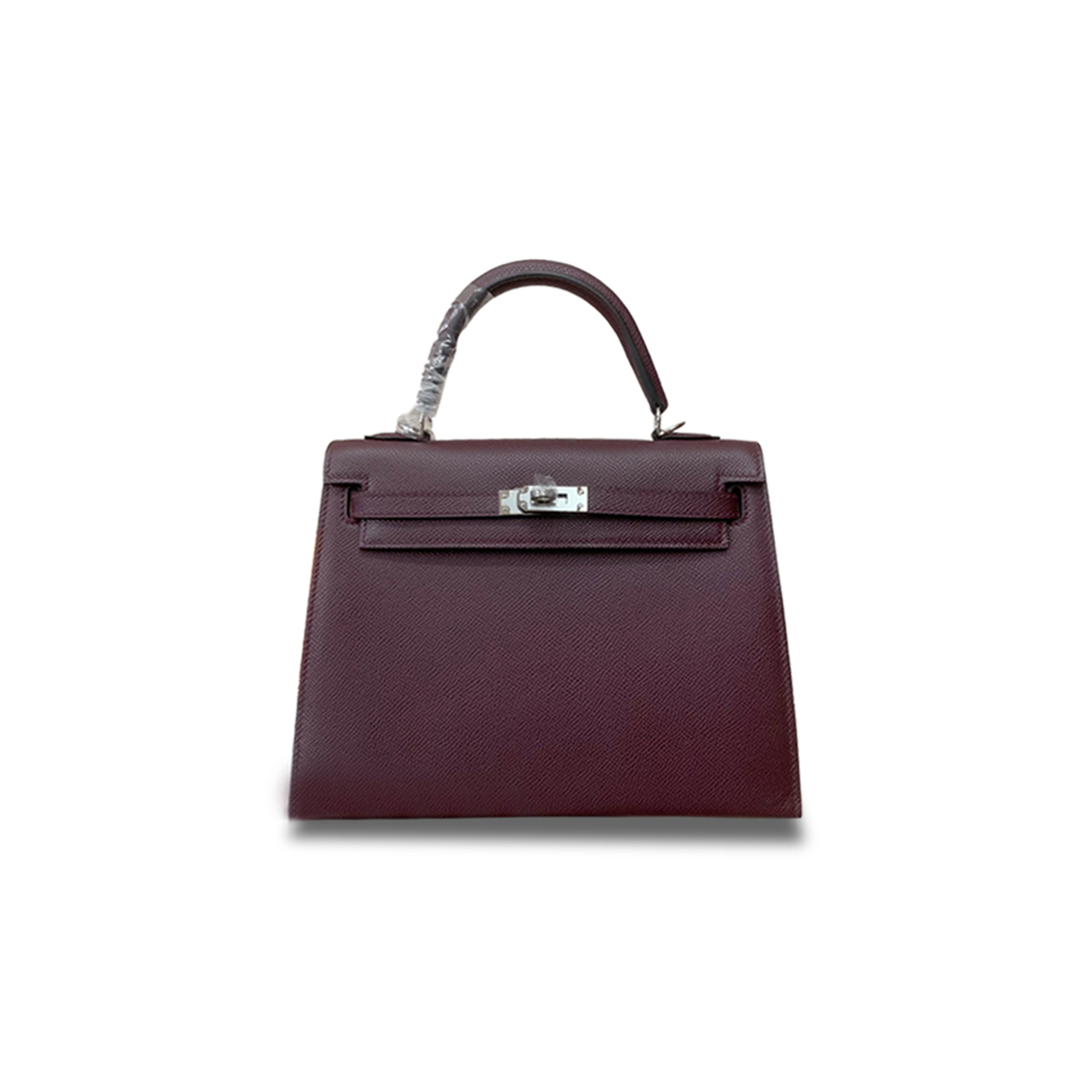 H**mes kelly 28 epsom grape purple silver buckle (28*22*10cm)